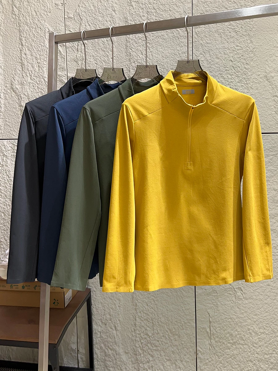 

High-End Full-Pressure Adhesive Quick-Dry Elastic Long-Sleeve T-Shirt Men's Base Shirt Half-Unzipped Outdoor Autumn Winter Sp...