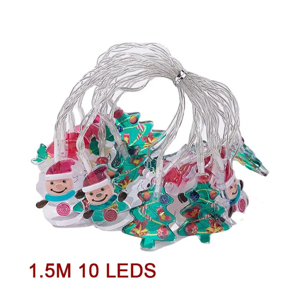 Fahion 1.5M 10LED Christmas LED String Santa Claus Snowman Colorful Festival Lamp DIY Warm Light LEDLights String New Year