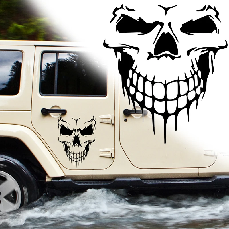 

Car Sticker Skull Decal Horrific Skeleton Vinyl Decal Removable Waterproof Sticker Car Hood Window Auto Car Styling Accessories