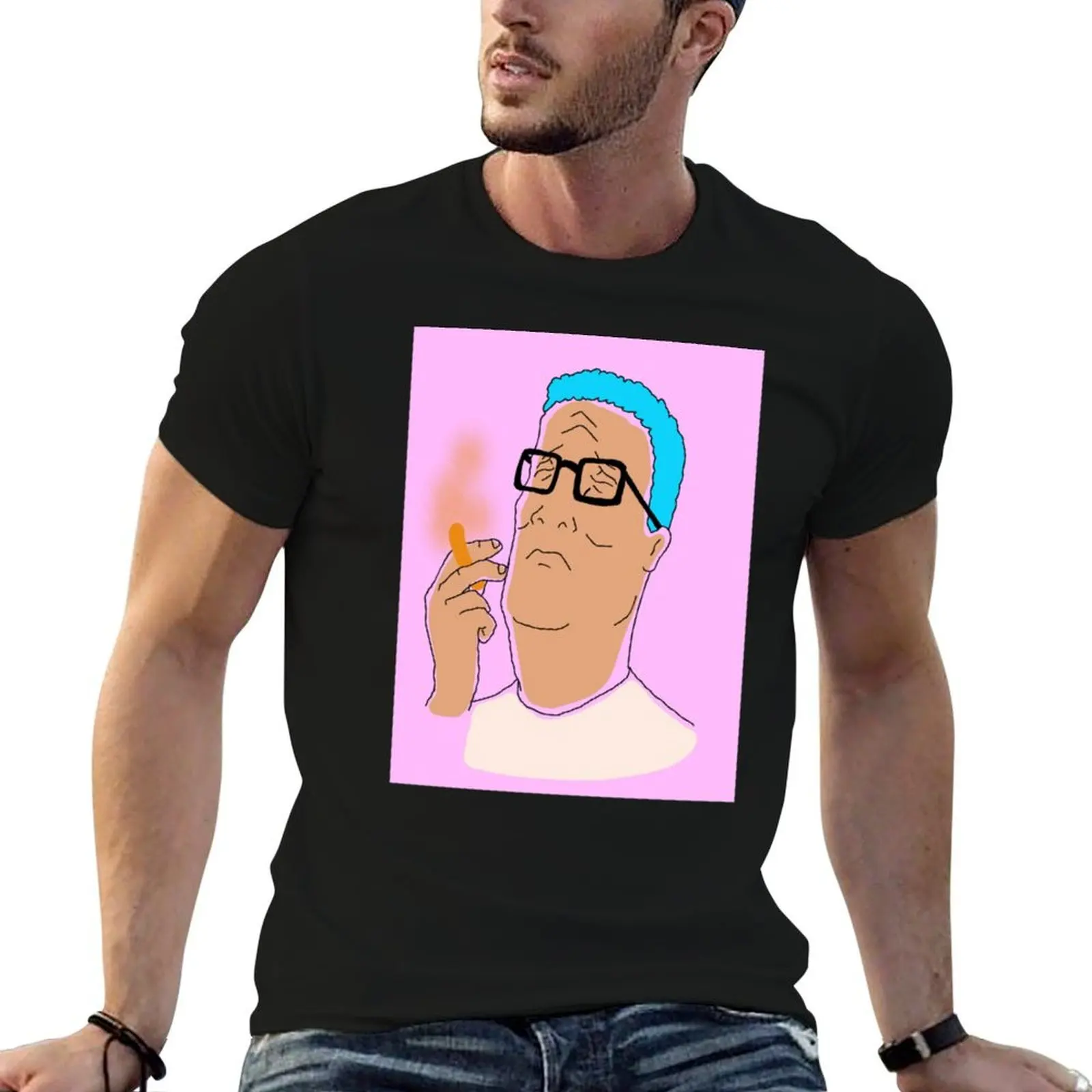 Hank Hill Smokin_ a Cheeto Puff T-Shirt anime stuff fashion shirts mens t shirts