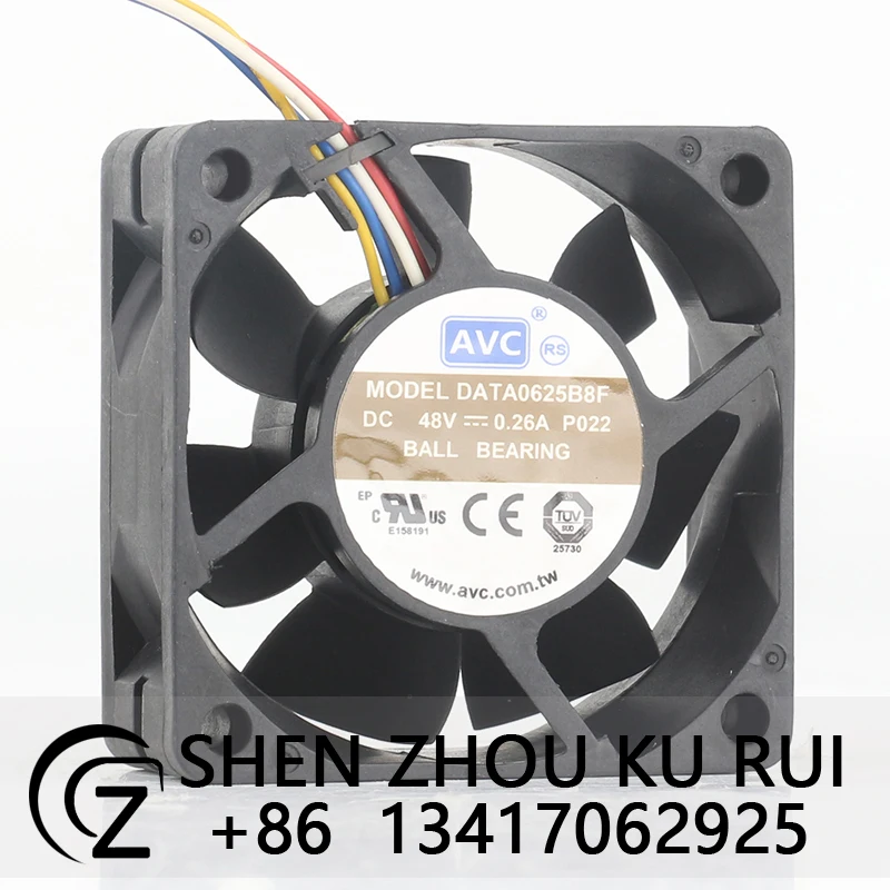 AVC 48V 0.26A 6025 4-wire temperature control double ball bearing DATA0625B8F cooling fan