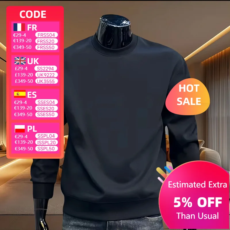 

2025 New Arrival Men's O-Neck Long Sleeved Sweatshirts High Grade Male Home Outdoor Casual Fashion Pullover Spring Autumn Tops