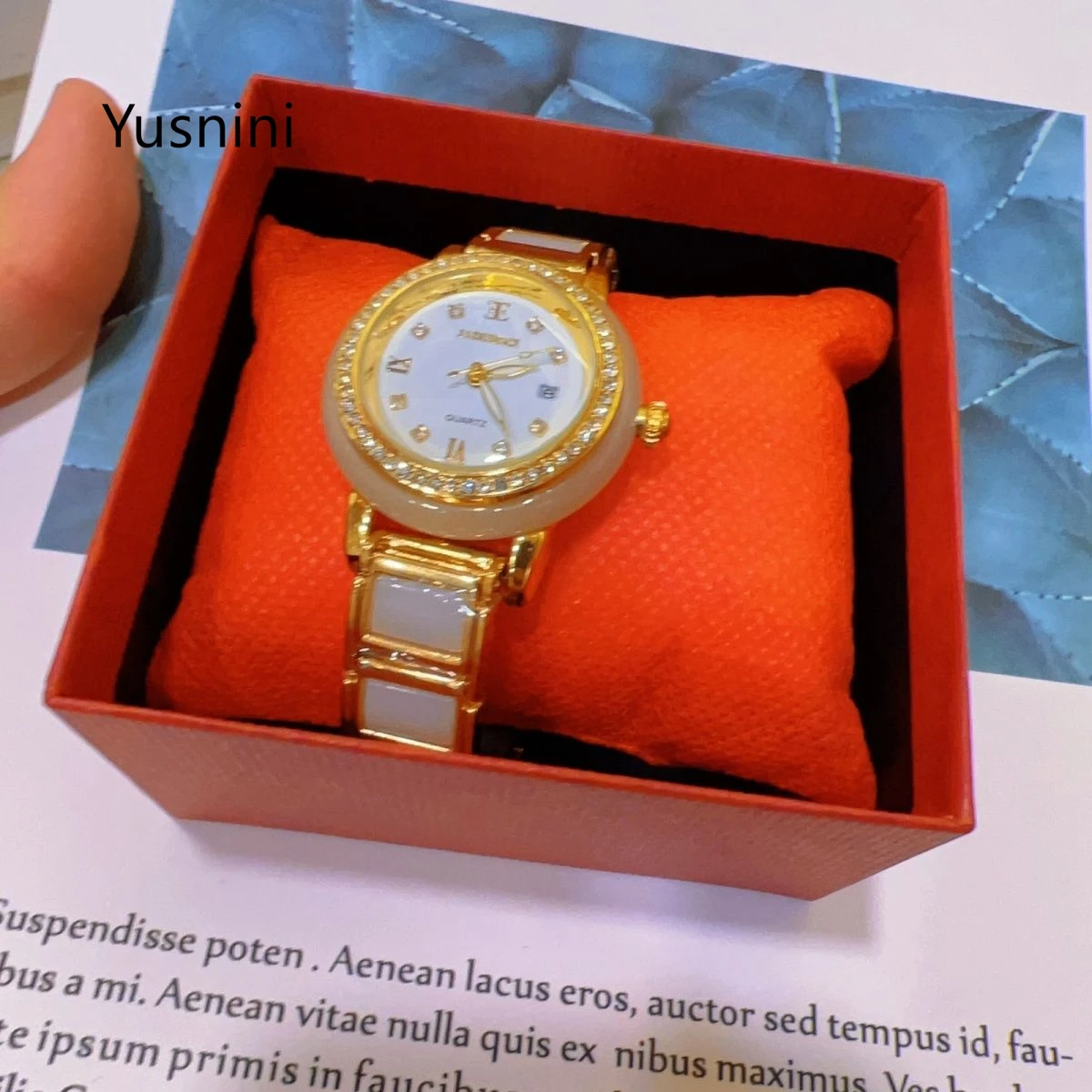 

New Dubai Fashion Premium 24K Gold Plated Watch Exquisite Party Engagement Party Jewelry for Lovers Quartz Watch 5555