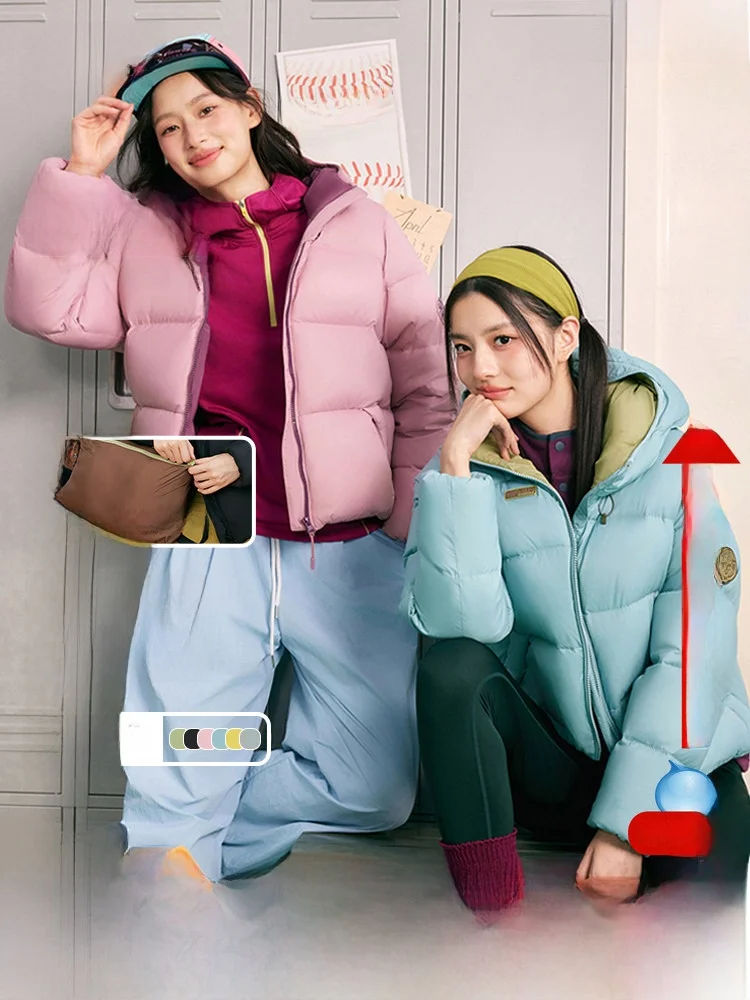 

Bread Snow Flng 26 Spring New Women's ort Puffin down Jaet Warm Tee-Proof Retro Sle Nylon Fabric