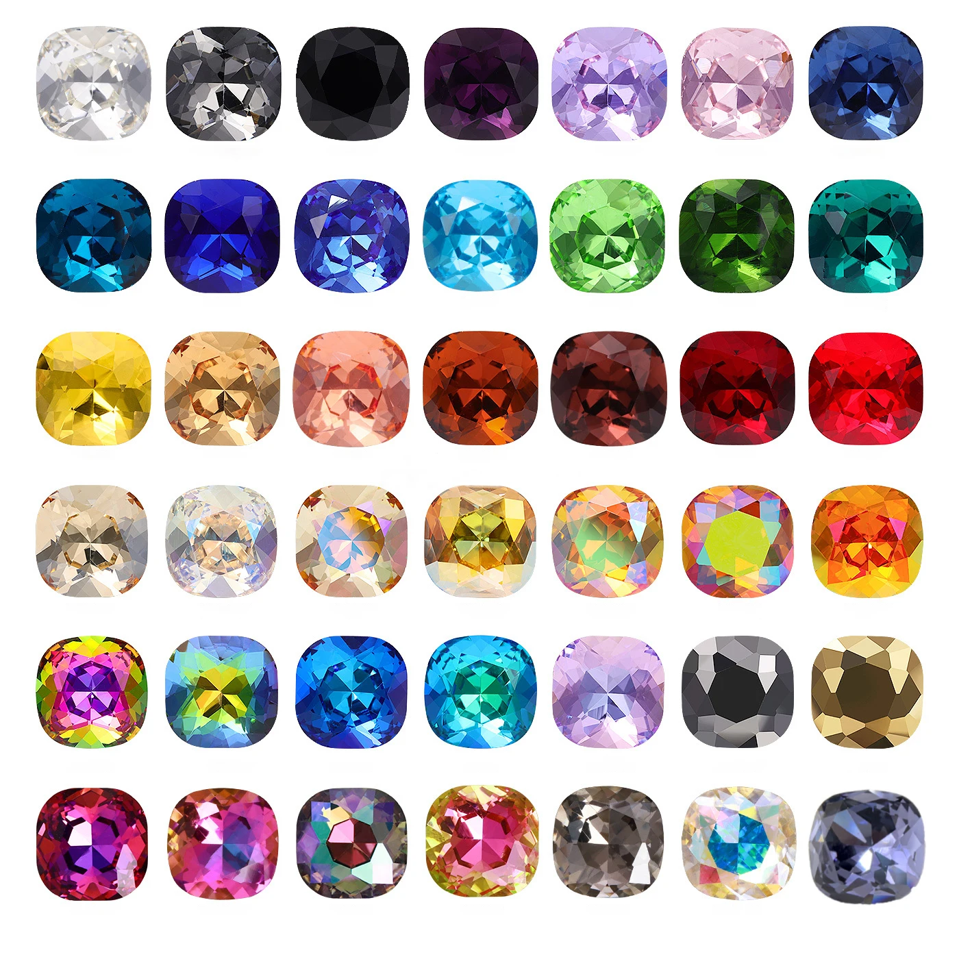 Cushion K9 Glass Stones Pointback Square Gem Crystal Rhinestones Beads For DIY Nail Art Glue On Rhinestone Clothing Accessories