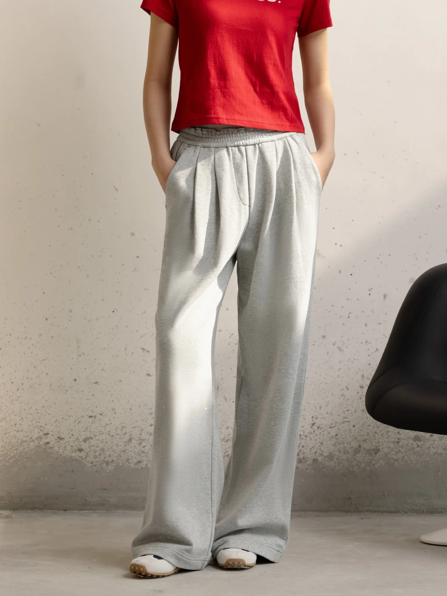 

Lazy Style Elastic Waist Loose Wide Leg Casual Pants Women's Loose Floor-Length Pants New 2026 ZONE Comfortable Cotton Trousers