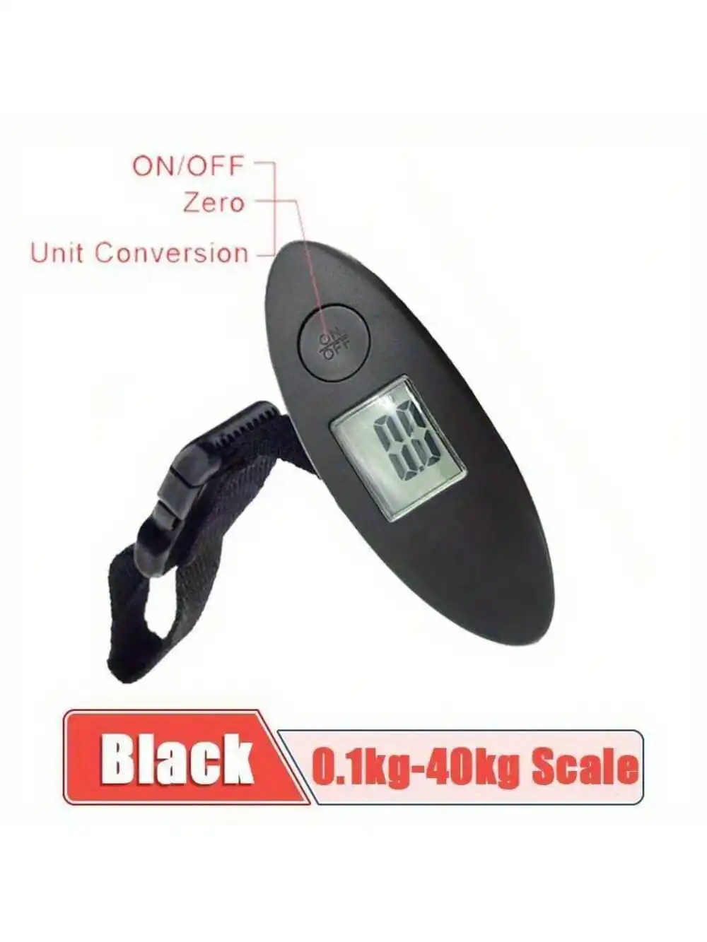 1pc Portable Electronic Luggage Scale, 0.1kg-40kg Capacity, Can Hang Baggage, Suitable For Travel, With Range Weight Weights