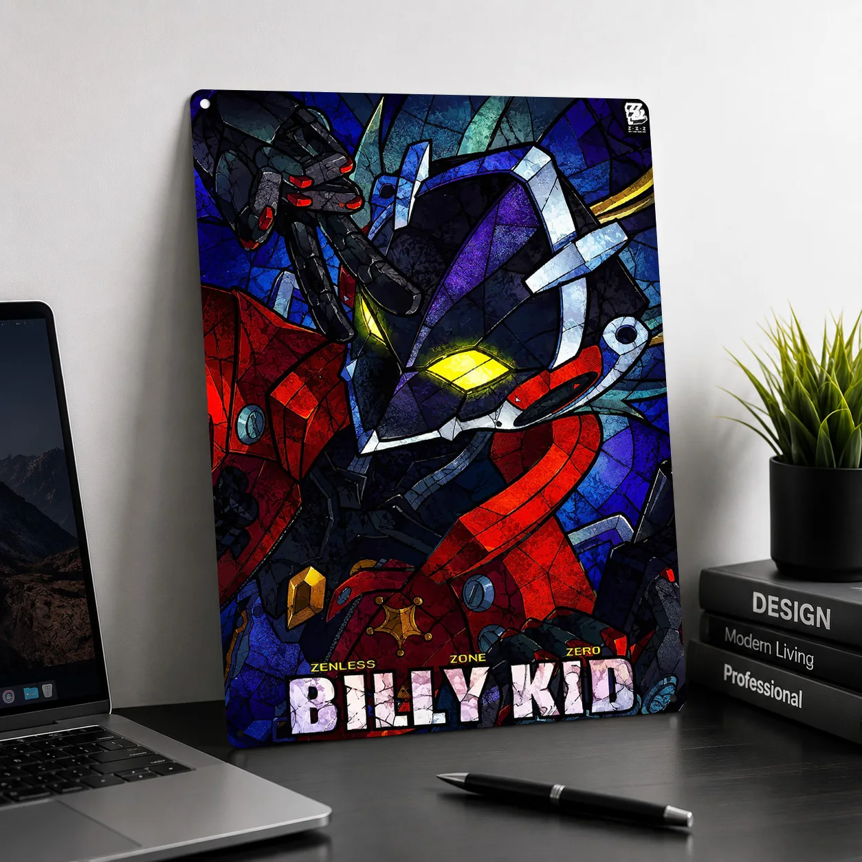 Zenless Zone Zero Billy Kid Robot Personalized 3D Textured Metal Poster Wall Art Vintage Tin Signs for Custom Plate Decor Room