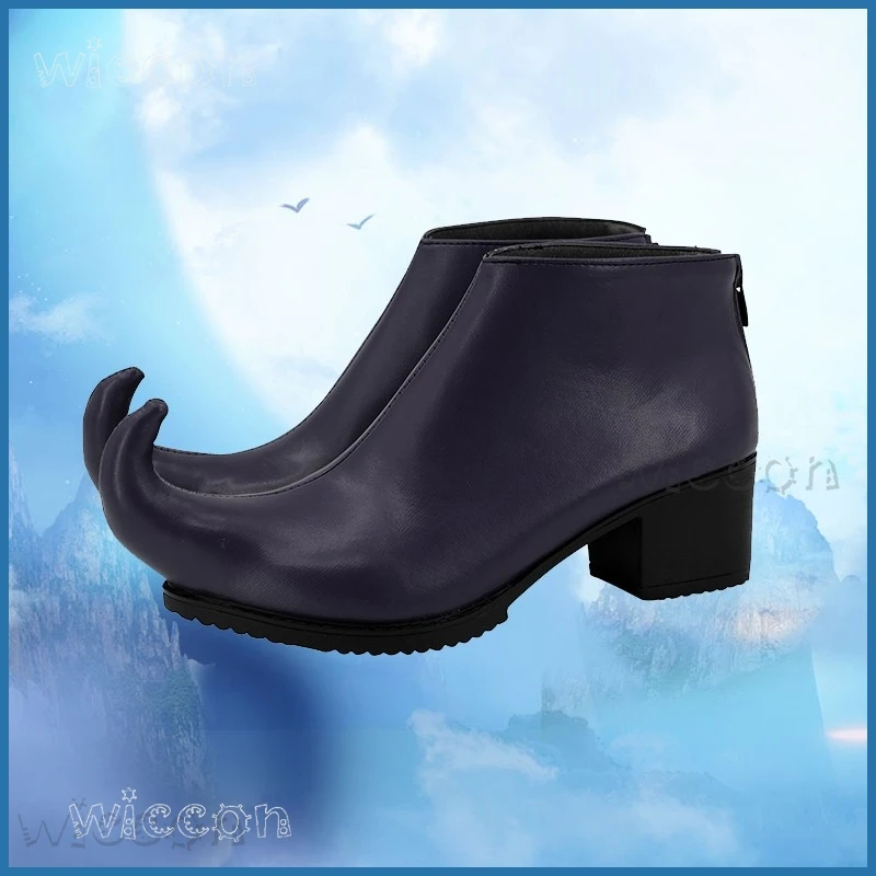 

Freak Circus Pierrot Cosplay Shoes Clown Hisoka chunky heel circus clown shoes Game Halloween Men Wo sexy costumes for girls
