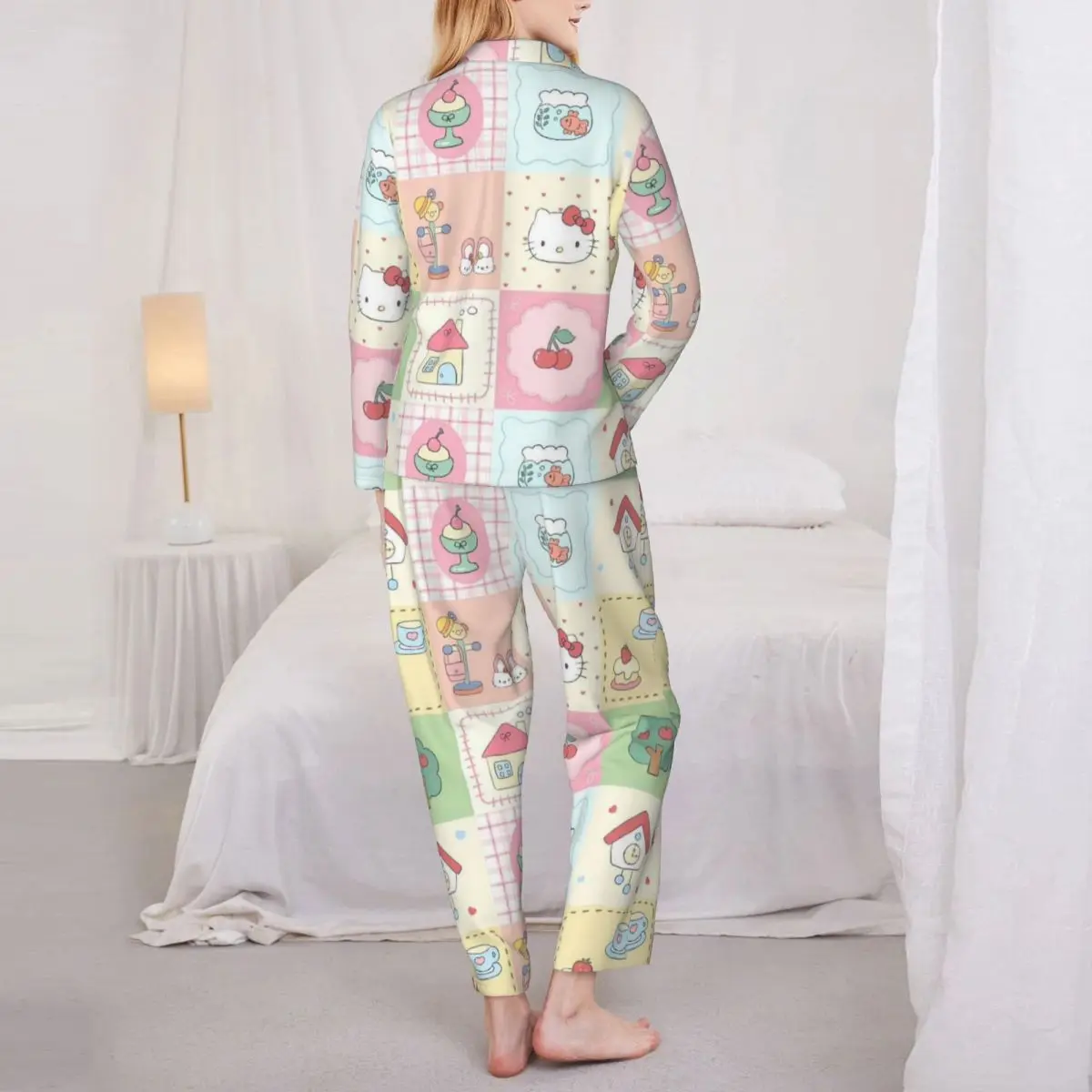 Cute Hello Kitty Women Pajamas 2 Pieces Set Loungewear pyjama pour femme