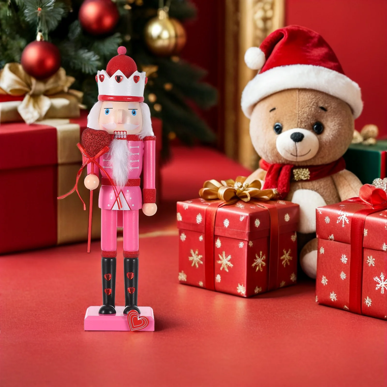 

Wooden Nutcracker Soldier 37Cm Day Christmas Nutcracker Home Table Mantel Shelf Winter Festival