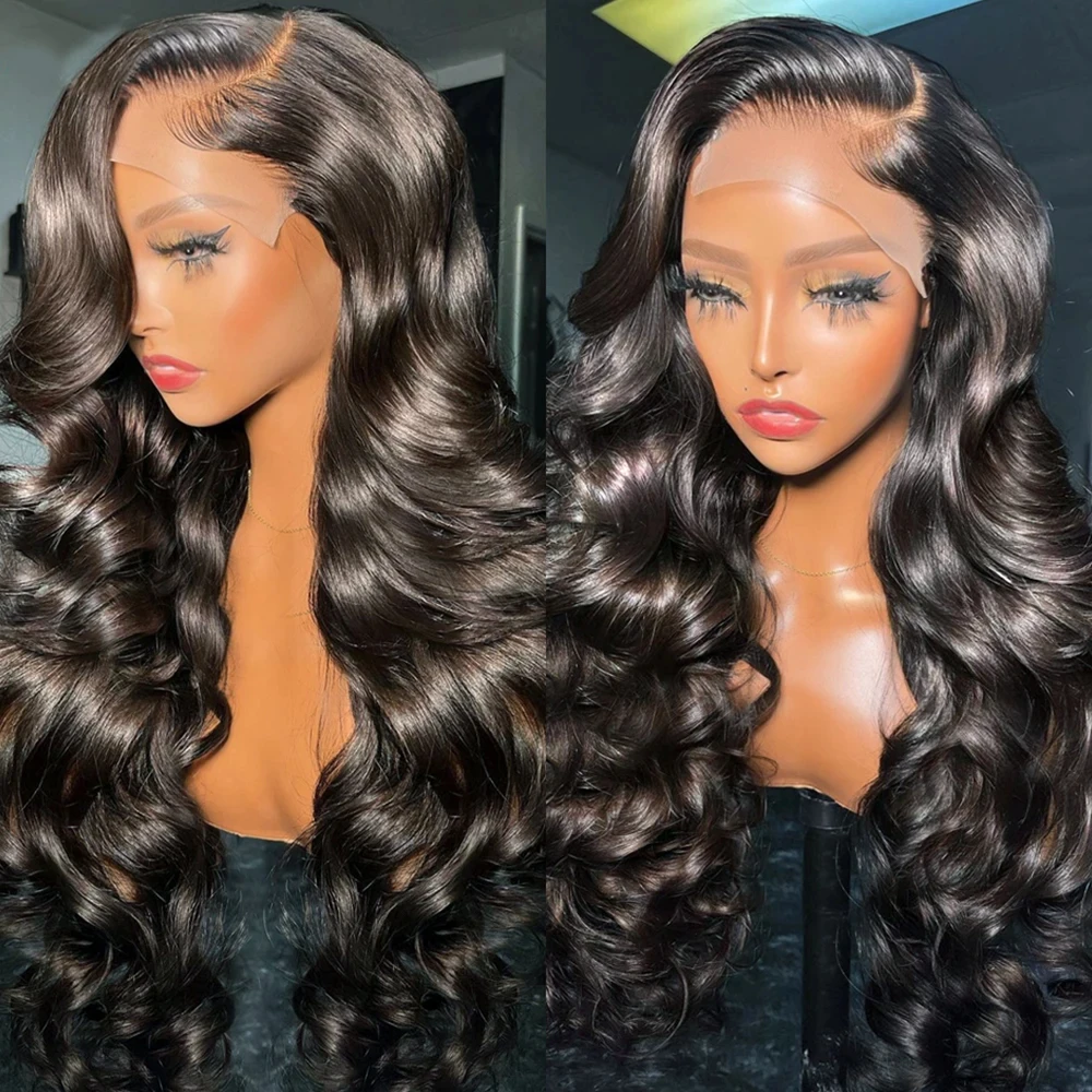 Tewjig HD 13x6 Transparent Body Wave Lace Frontal Wig 40Inch 13x4 Lace Frontal Human Hair Wigs Brazilian Closure Wig 250 Density