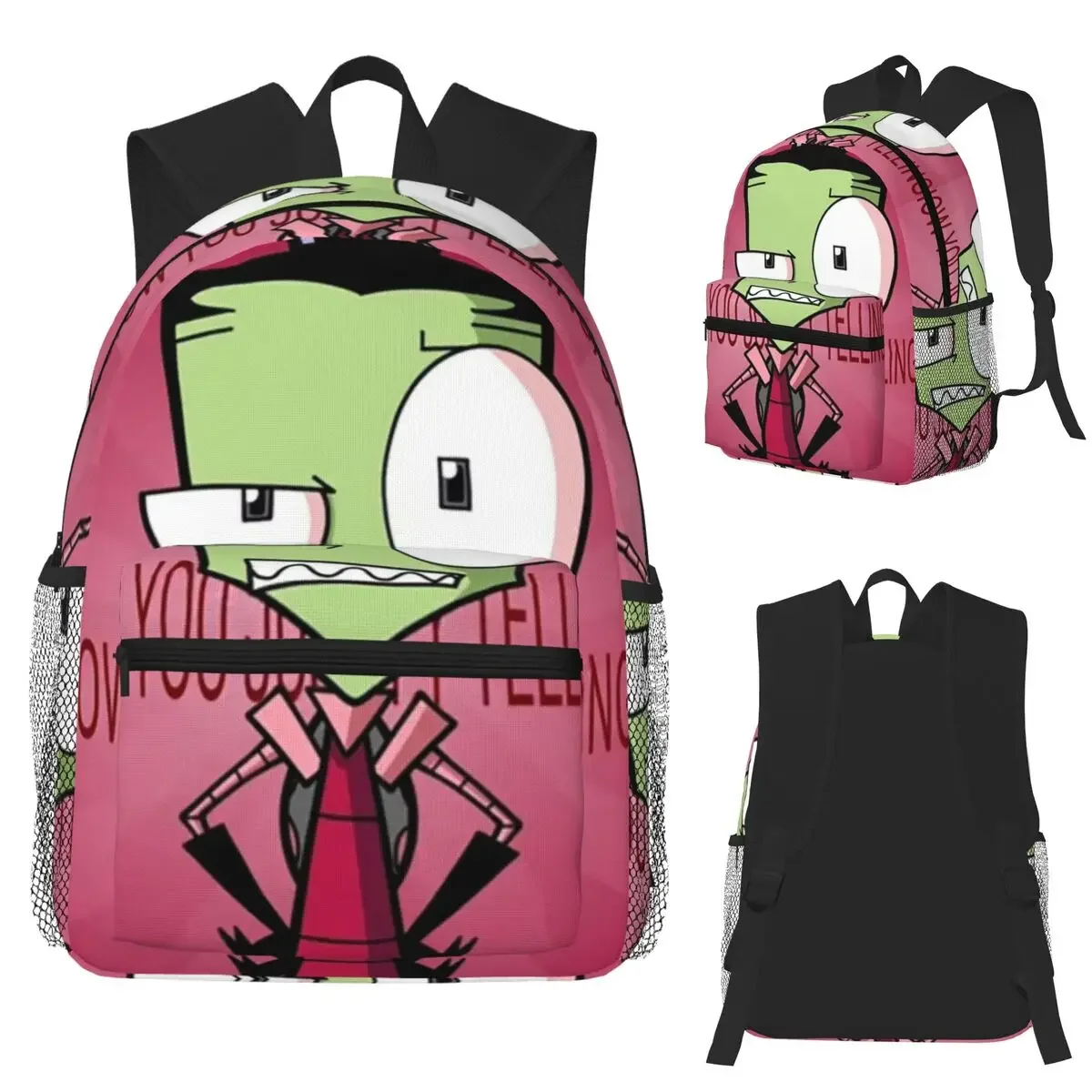 Invader Zim Student Backpack School Bag Hiking Travel Daypack for Boys Girls Fashion Bookbag Shoulder Bags