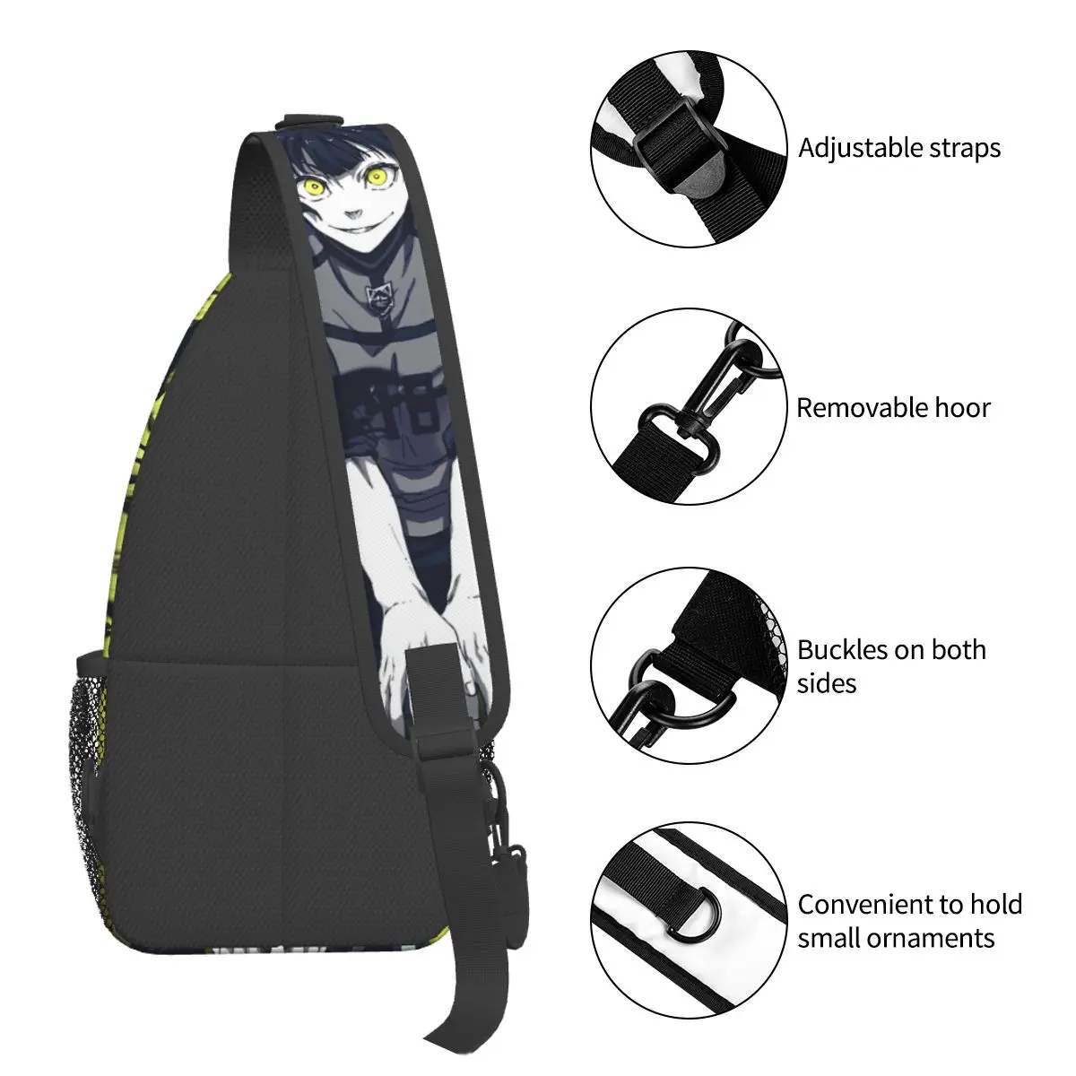 Blue Lock Crossbody Sling Bag Pattern Chest Bag Soccer Sports Anime Shoulder Backpack Daypack for Travel Hiking Travel Bag