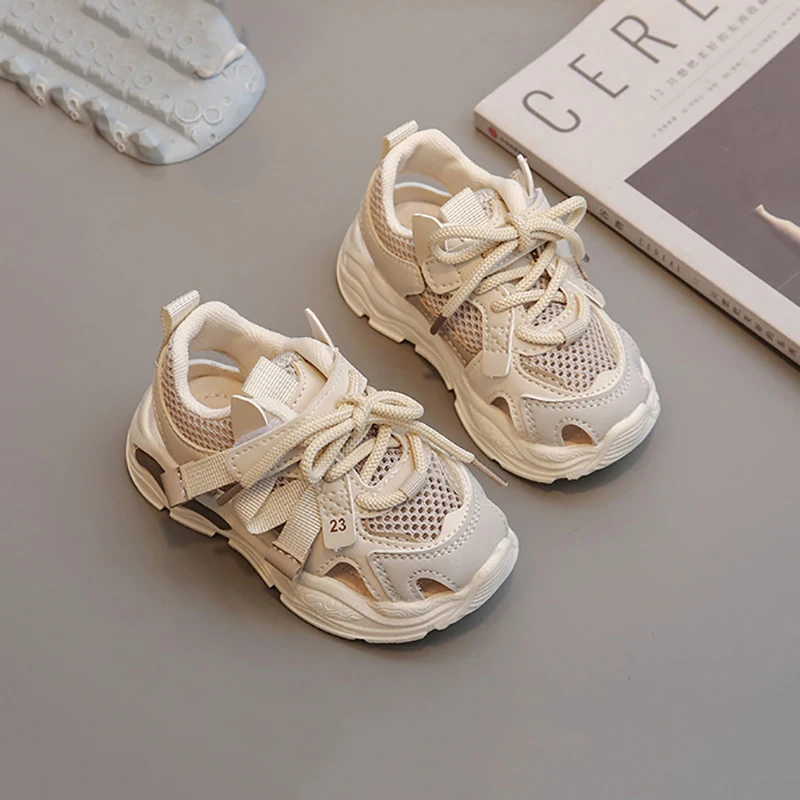 Zapatos Deportivos transpirables de malla para niños, zapatillas informales de TPR para niños pequeños, tenis para niños de 3 a 16 años, Verano