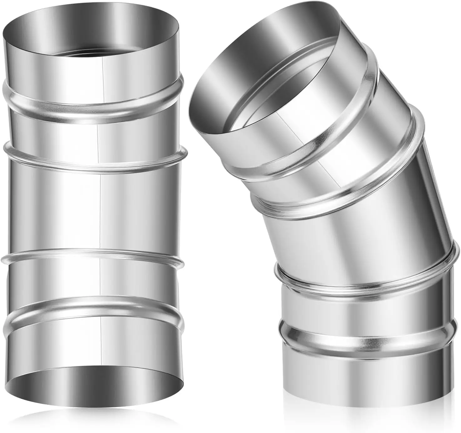 

3 Inch Pellet Stove Pipe 45 Degree Stainless Steel Vent Stove Pipe Elbow for Indoor Outdoor Vent Exhaust(45 Degree, Dia.