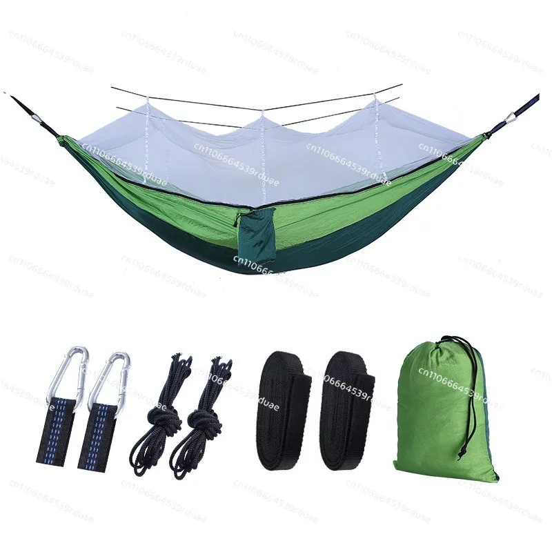 Outdoor double anti-rollover hammock camping travel mosquito-proof hammock portable