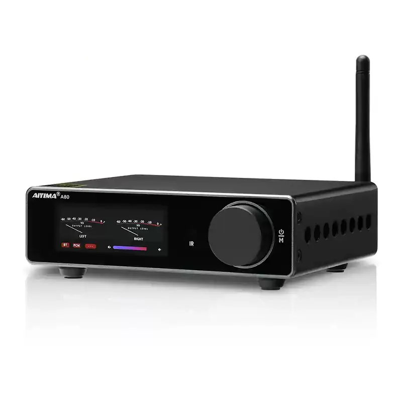 

A80 TPA3255 PFFB Bluetooth DAC Stereo Power Amplifier 300Wx2 Class D 2.0 HiRes Digital Amp with RCA TRS OPT COA USB Input