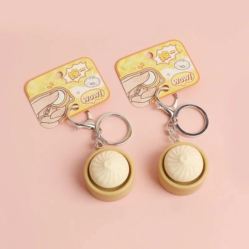 Mini Steamed Bun Fidget Toy Keychain