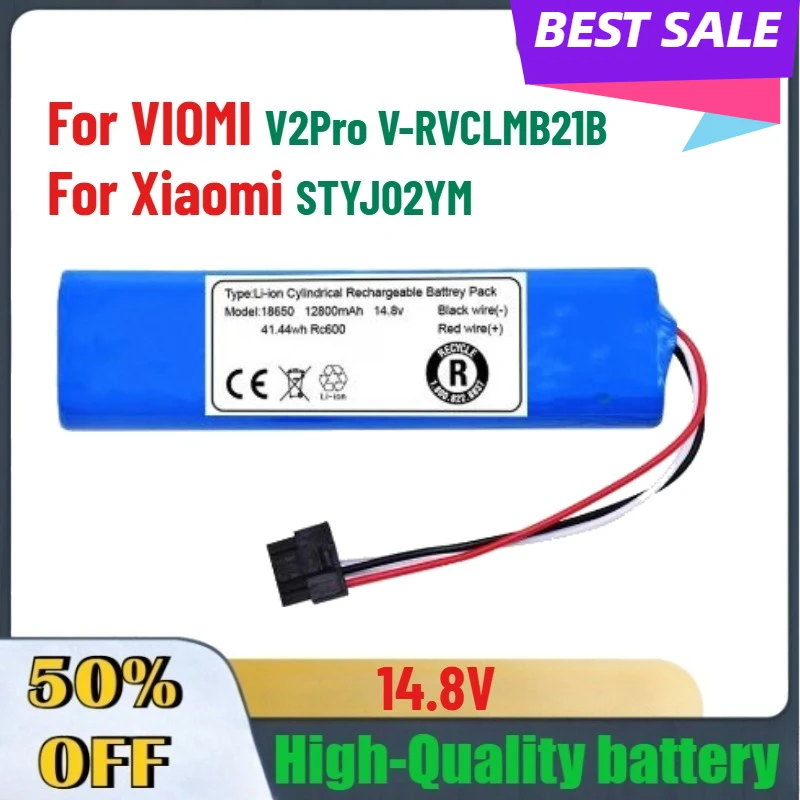 

14.8V Li-ion Cylindrical Rechargeable Battery Pack for VIOMI V2Pro V-RVCLMB21B STYJ02YM Robot Vacuum Cleaner
