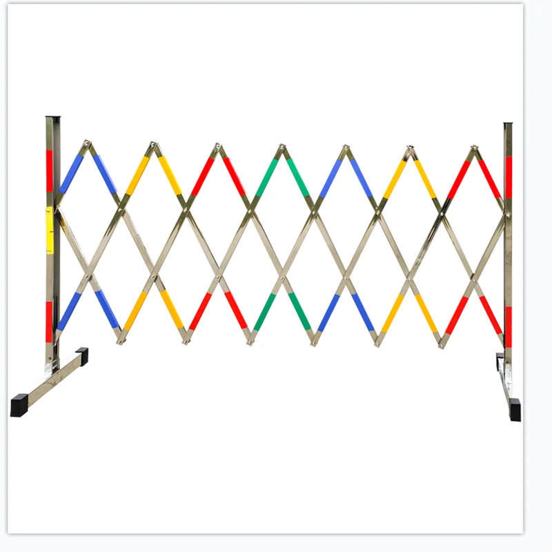 

Stainless steel telescopic fence Mobile school safety fence Outdoor construction security isolation folding fence