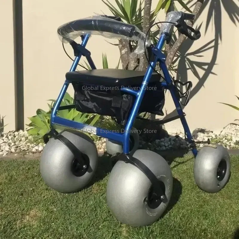 

12-Inch large wheel off-road beach walker foldable manual walker, size fits in car trunk