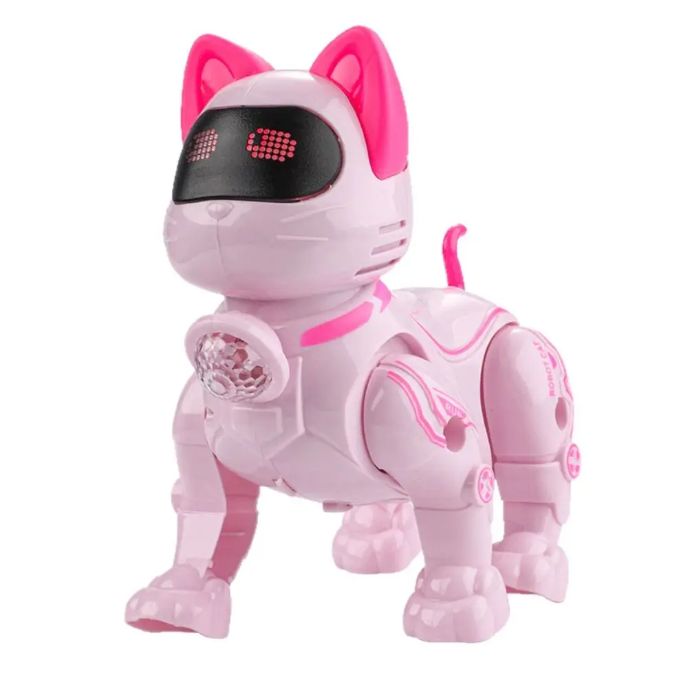 Electric Powered Robot Cat Singing Function Light Effects Pull String Pet Walking Function Music Player Electric Machine Cat
