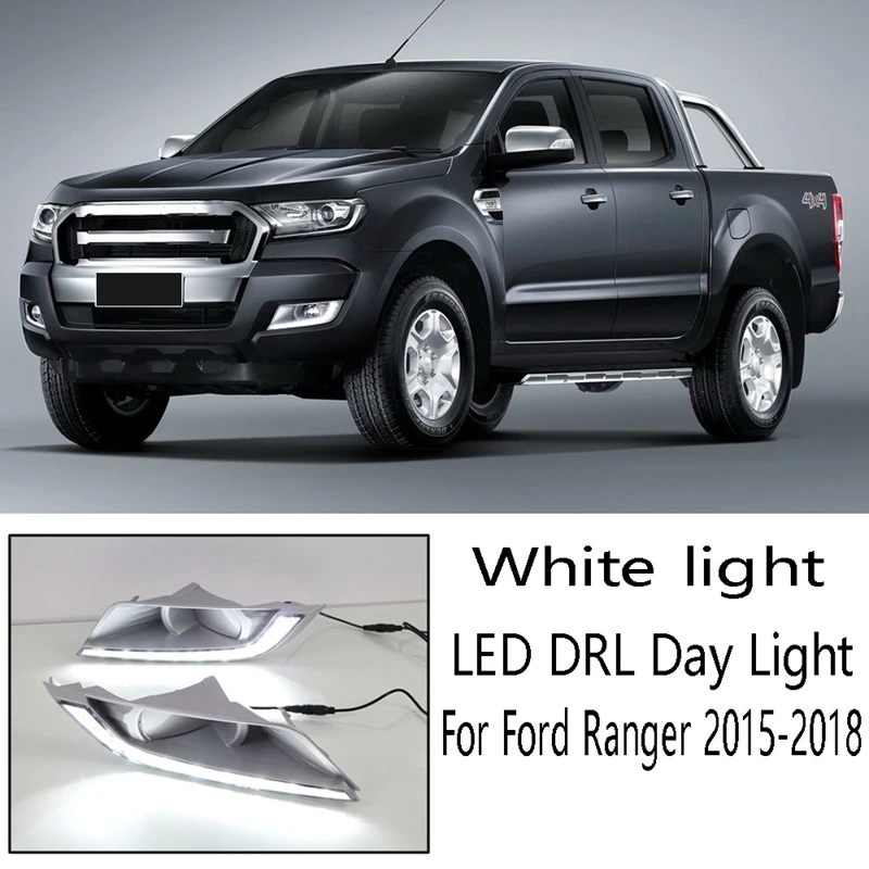 

1Pair LED DRL Day Light Turning Signal Lamp Front Bumper Fog Light For Ford Ranger 2015-2018