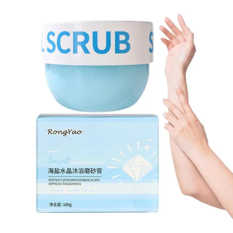 

Sea Salt Body Scrub Bath Wash With Salt Crystals For Deep Scrub 2-in-1 Body Scrub Wash For Women And Men Personal Care For Back