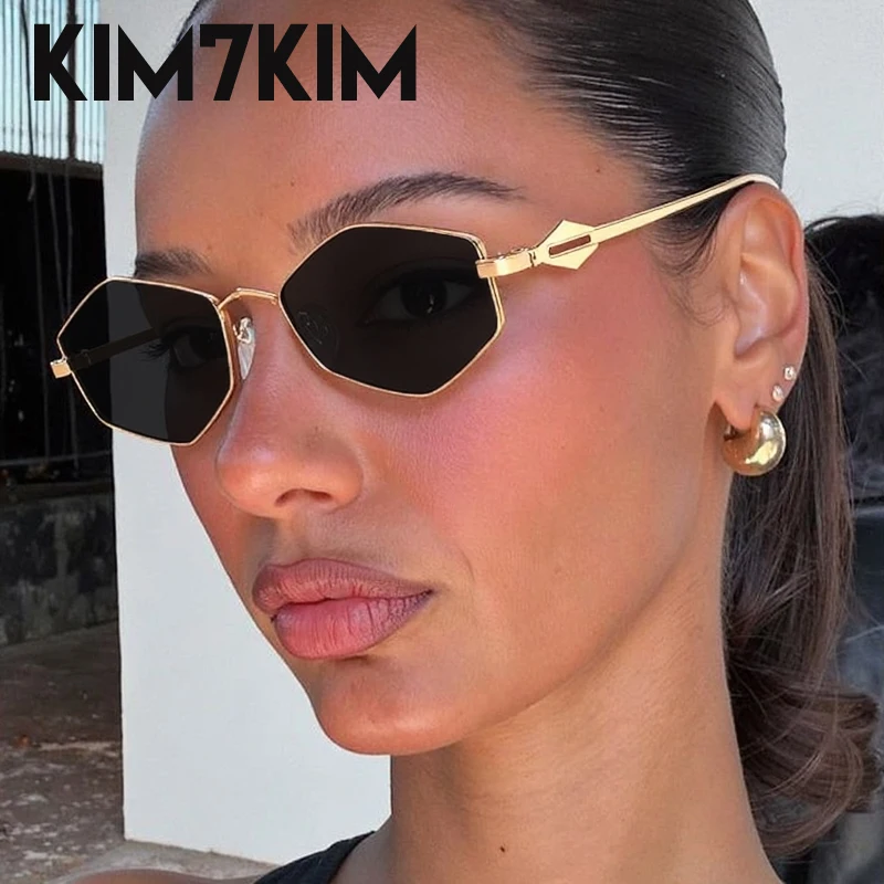 

Small Frame Hexagon Sunglasses Women 2025 Luxury Brand Punk Rhombus Metal Sun Glasses For Lady UV400 Outdoor Sexy Eyewear Shades