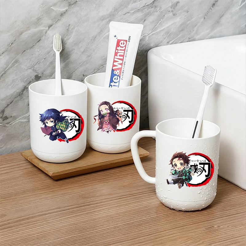 Demon Slayer Mouthwash Cup Simple Cartoon Creative Portable Toothbrush Cups Home Couple Family Thickened Juice Water Mug Gift