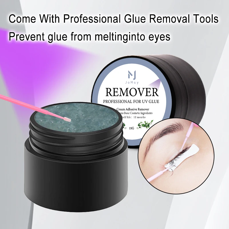 

Профессиональное средство для удаления УФ-клея 15 г, супер быстрая очистка, крем для ресниц, безопасное для чувствительных глаз, легкое удаление накладных ресниц
