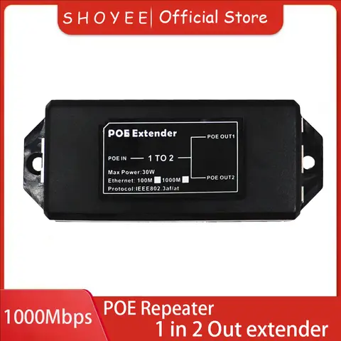 새로운 2포트 기가비트 POE 확장기 1000Mbps - IP 카메라/NVR/AP용 IEEE 802.3af/at PoE 리피터, 100m 범위 확장기