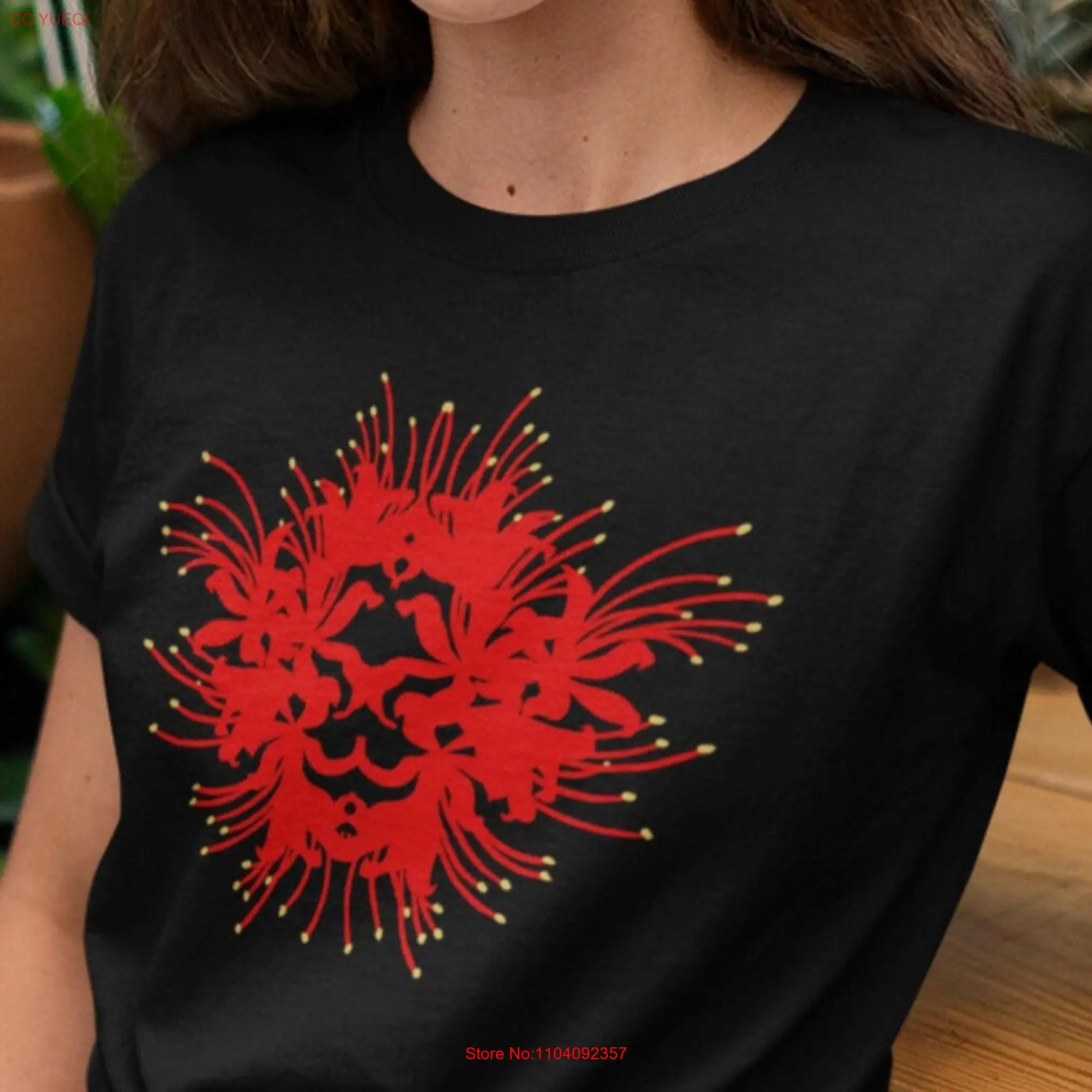 Witchy Plants T Shirt Plant Lover Witchcore Herbology s Red Spider Lily Lycoris Radiata Goth Women long or short sleeves