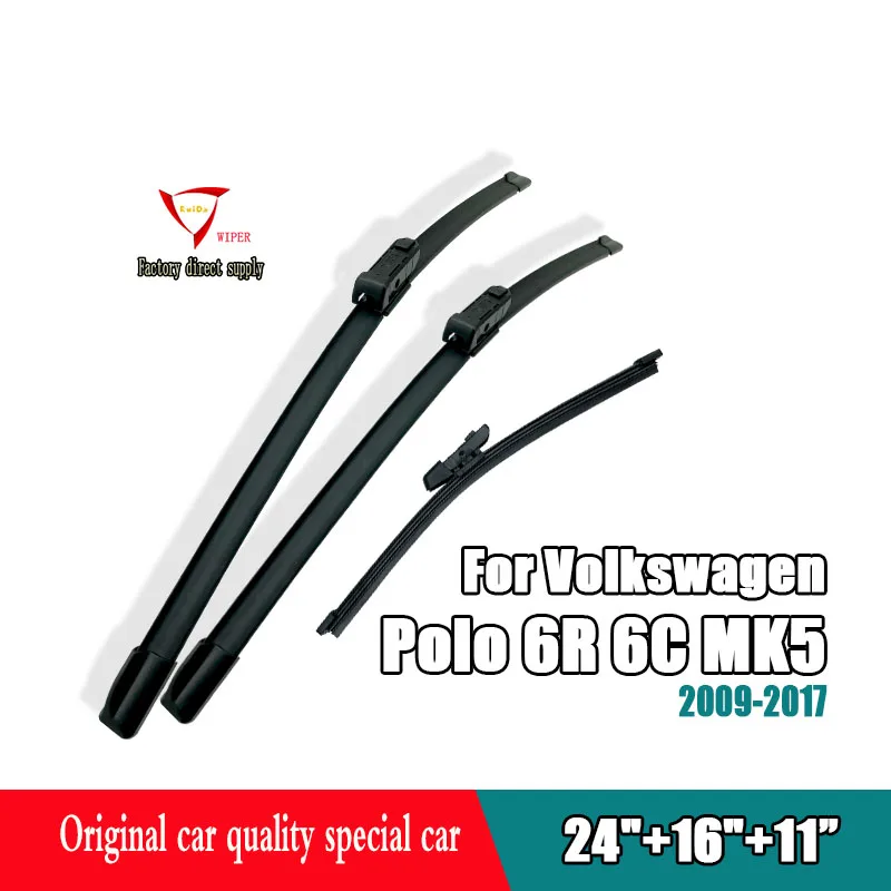 for Volkswagen Polo 6R 6C MK5 2009 – 2017 GTI Front & Rear Windshield Wiper Set Volkswagen Accessories