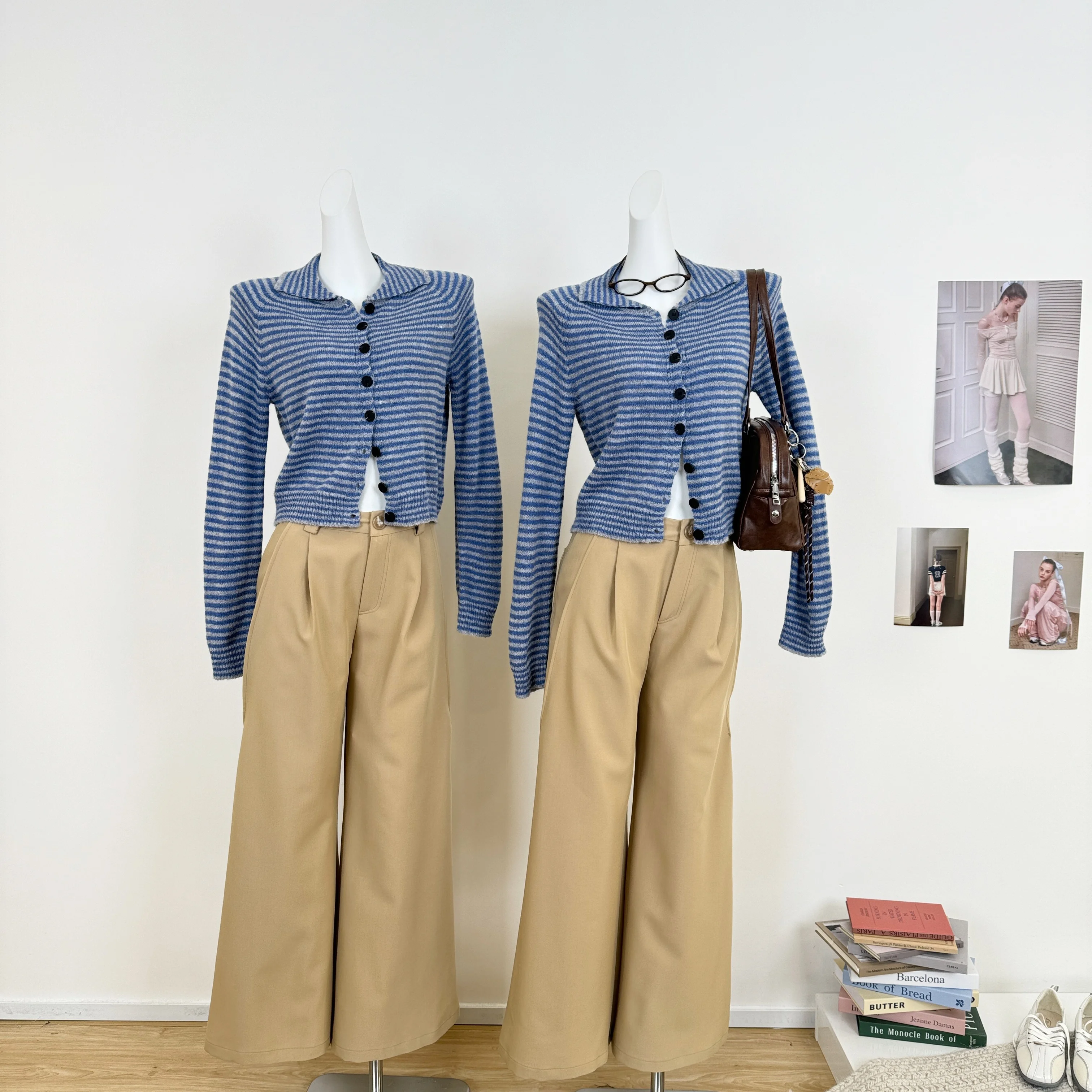 

Облегающий полосатый вязаный шерстяной кардиган в винтажном стиле для женщин, модный осенне-зимний свитер с длинными рукавами, топы F291