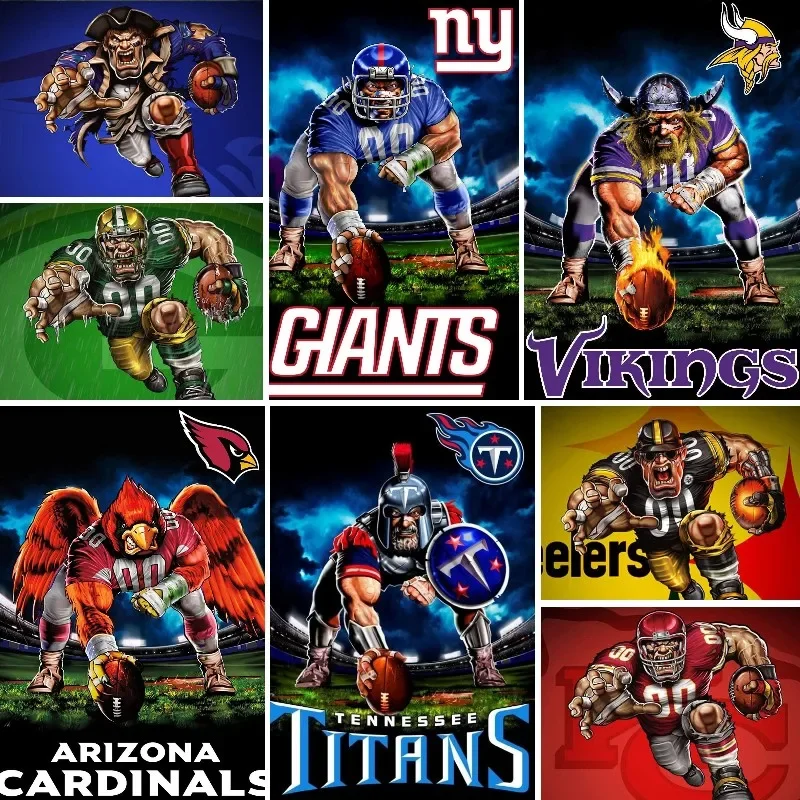 DIY Diamond Painting Football Team Club 5D Full Square / Round Rhinestone Diamond Embroidery Mosaic Cross Stitch Home Decoration