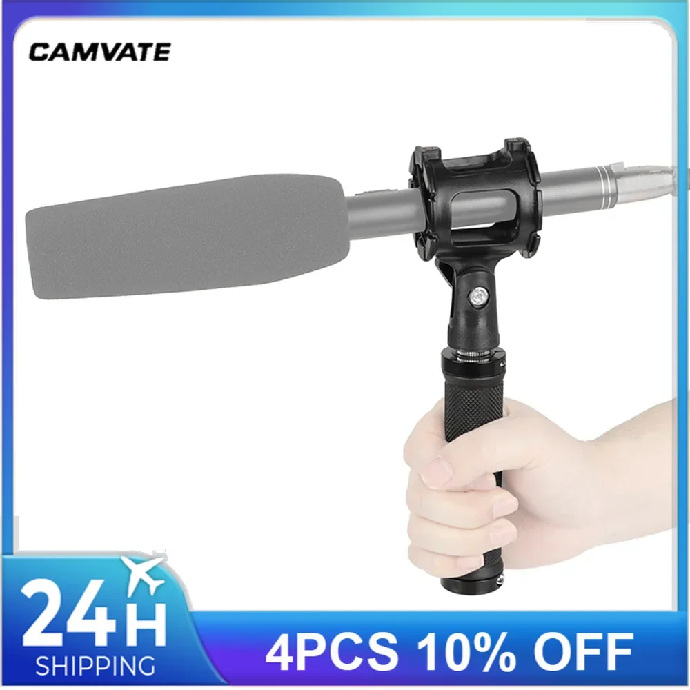 Supporto per staffa per microfono regolabile CAMVATE con impugnatura in gomma con filettatura maschio da 1/4 "femmina a 5/8" per supporto microfono