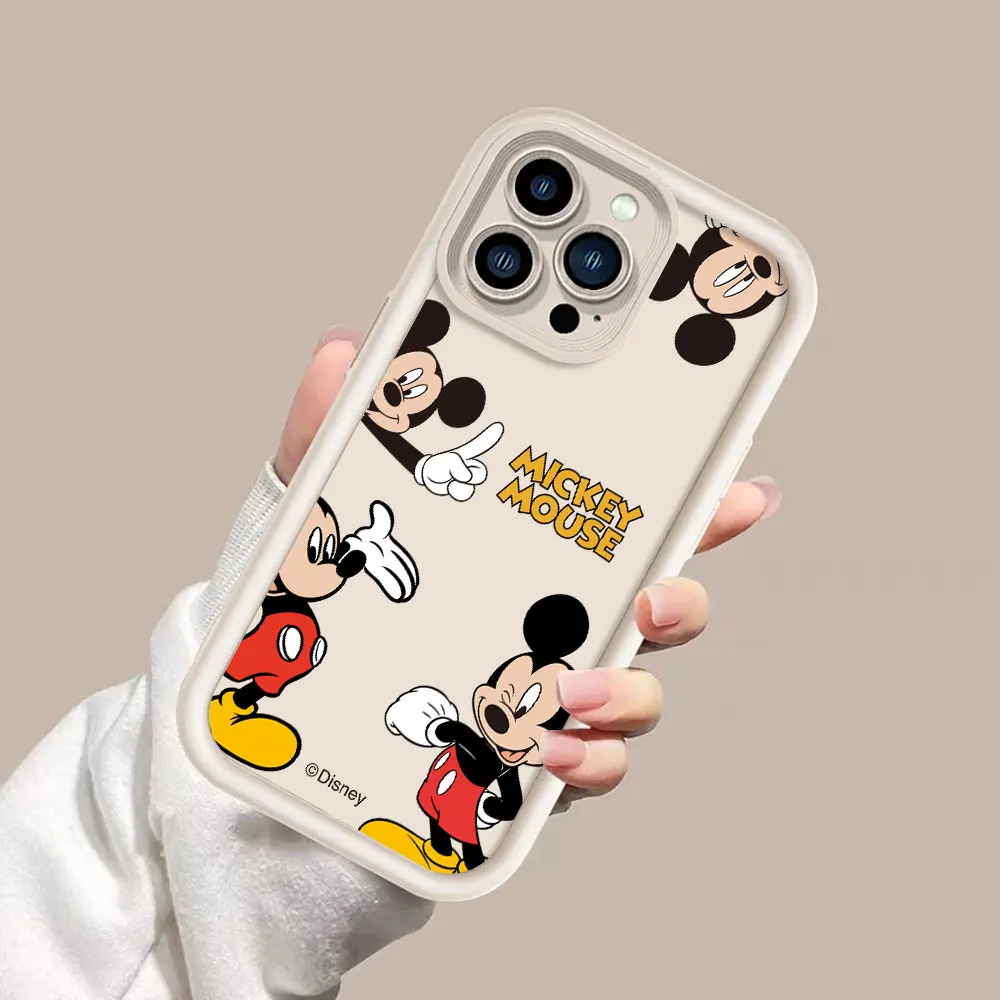 Phone Case for Redmi A2 9C 10 9A 12C 10A A1 10C 12 Disney Mickey Minnie Square Liquid Soft Cover Bumper