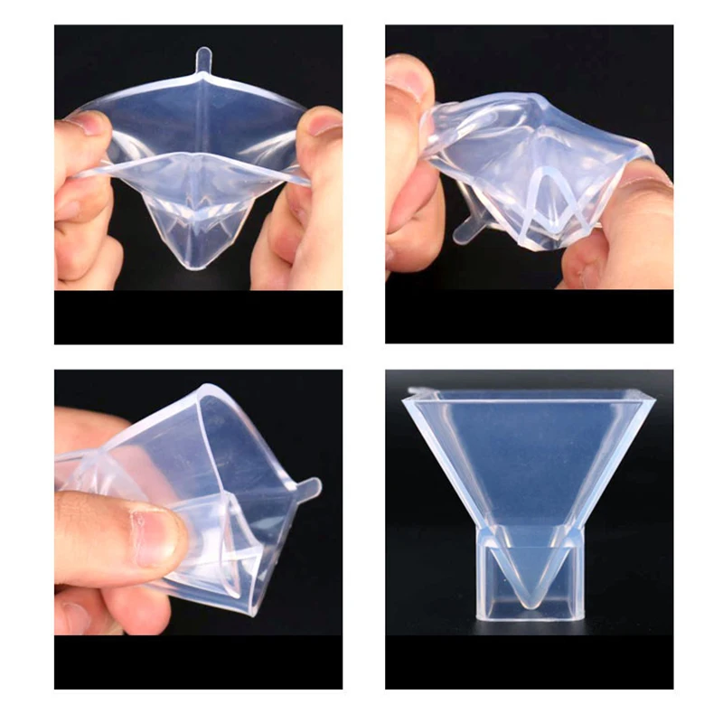 3 Size Clear Pyramid Resin Mold DIY Epoxy Resin Mold Home Office Decorative Pyramid UV Cyrstal Square Cube Clear Silicone Mold