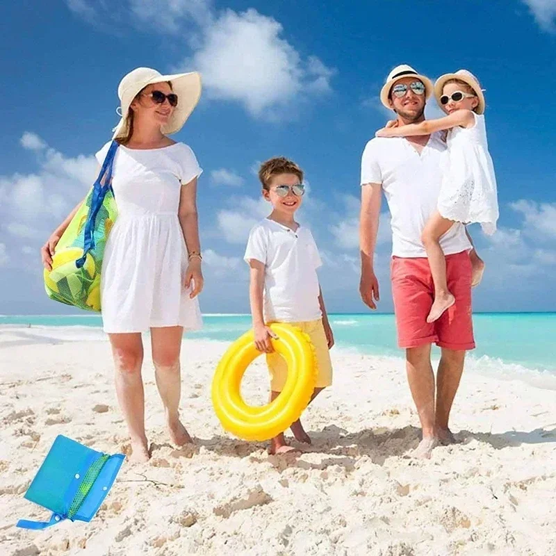 Children Sand Away Protable Mesh Bag Kids Bath Toys Storage Bags Swimming Large Beach Bag for Towels Women Cosmetic Makeup - view 4