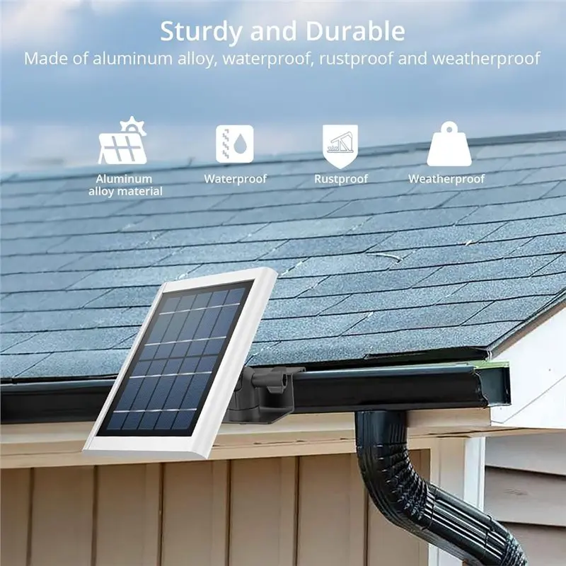 B08B-Aluminum Alloy Gutter Mounts(2-Pack), Adjustable& Weatherproof For Solar Panels& Security Screens Camera