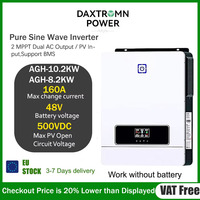 Daxtromn 8.2KW 10.2KW Hybrid Solar Inverter 48V 220V 500VDC Dual 160A MPPT with BMS Pure Sine Wave Solar inverter