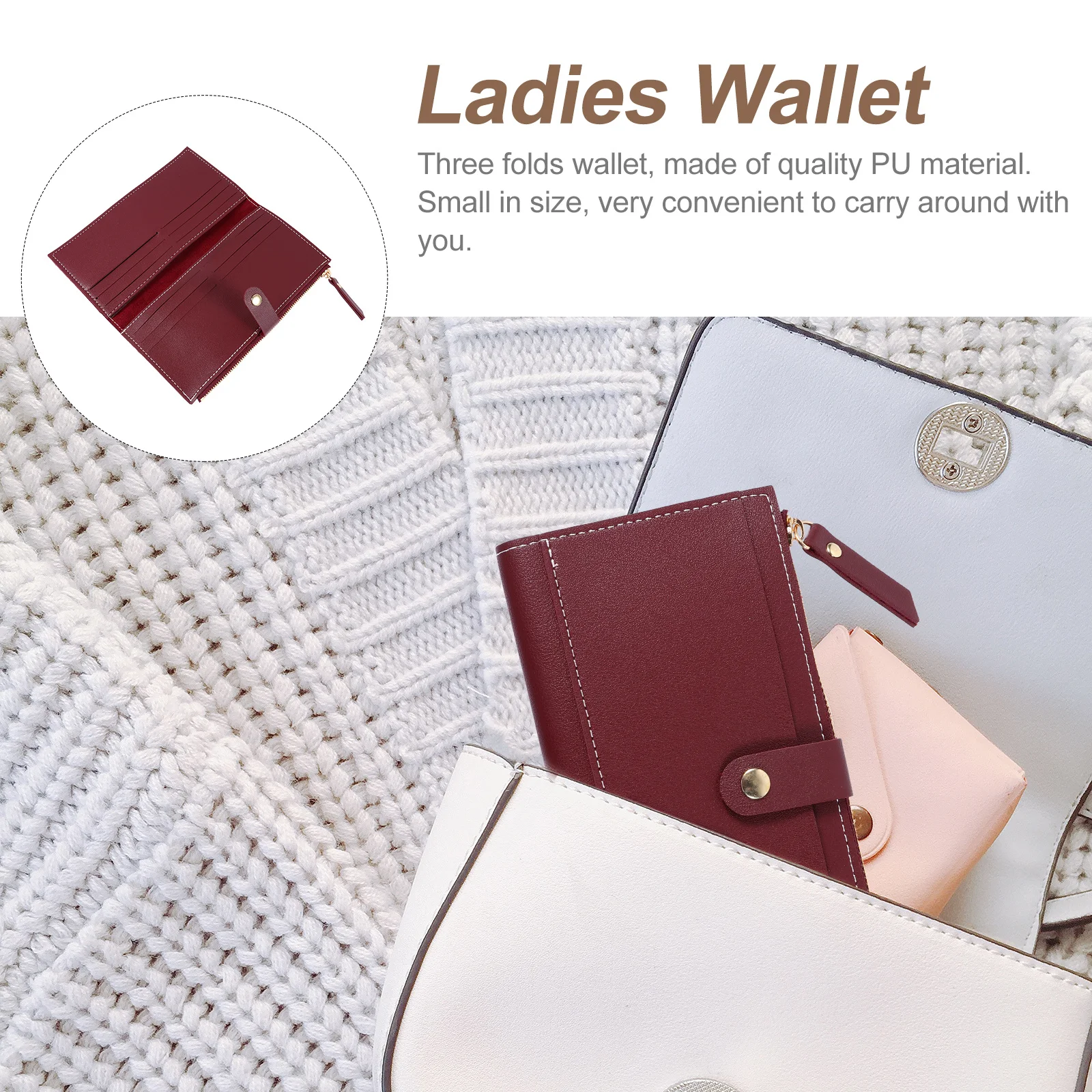 

1Pcs Multi Card Slots Wallet for Women Long PU Folding Coin Purse Small Change Bag with Fine Craftsmanship Portable Storage Gift