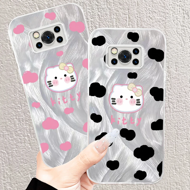 

Hello Kitty Sanrio Cute Art For Xiaomi Poco C65 M6 M3 X6 X5 X3 Redmi 13C 12 12C 10C 10 9T 9A 9 Pro 5G Feather Yarn Cover