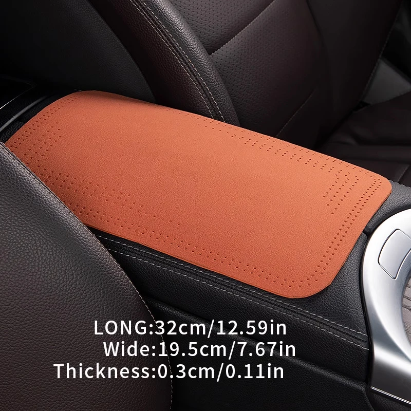 Universal Car Plush Leather Armrests Cover For Chevrolet SEEKER TRAX CROSSOVER MG 4 Chery Omoda TANK300 Peugeot 408 Non-slip Mat