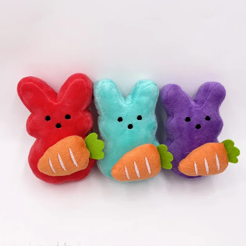 12cm Kawaii Peeps Rabbit Plush Toys Carrot Bunny Dolls Easter Decorative Plushies Toys Stuffed Animals Kids Gifts Easter Decor