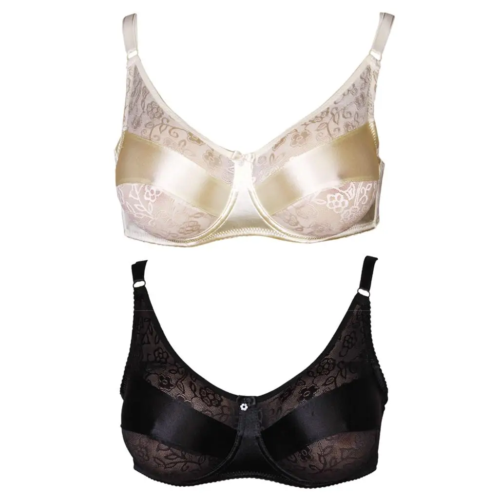 Special Pockets Bra Cotton Blend Silicone Breast Support Bra for Flat Chested Women Crossdressing Lingerie