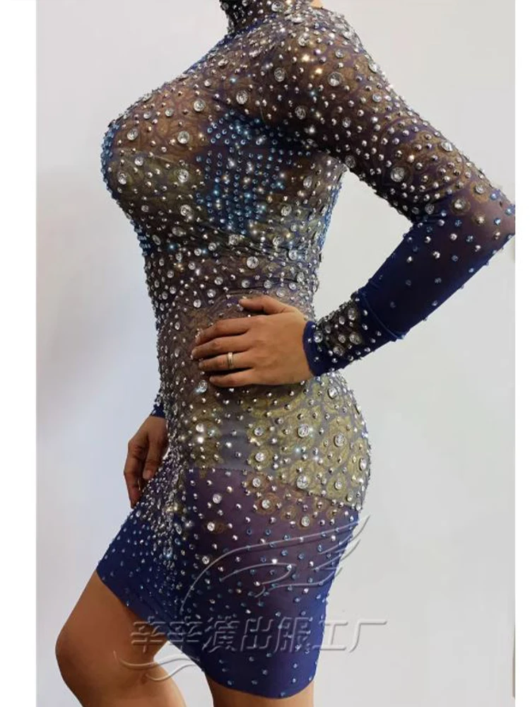 Robe élastique ronde en diamant pour femmes, vêtements personnalisés, haute qualité, mode, chaud, nouveau, 2024