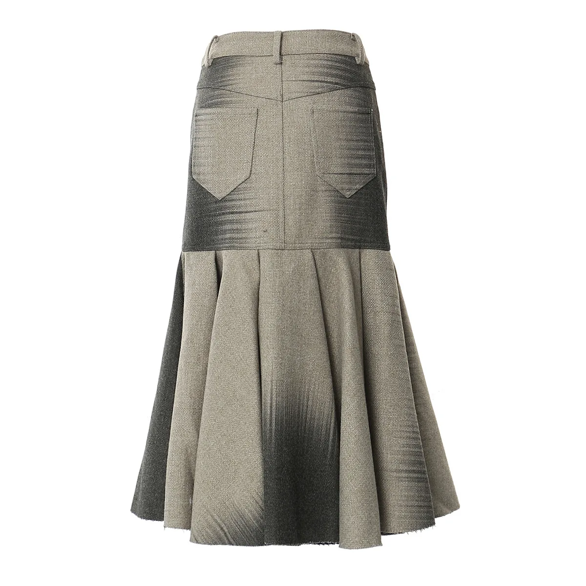 25 Autumn Winter Print Wool Tailored Mermaid Skirt Women Fashion